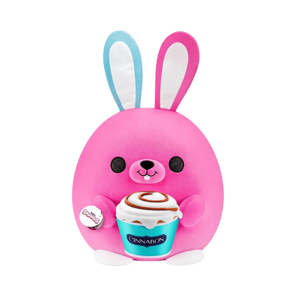 Snackles Bunny Holding Cinnabon Cinamon Roll 14" Plushie
