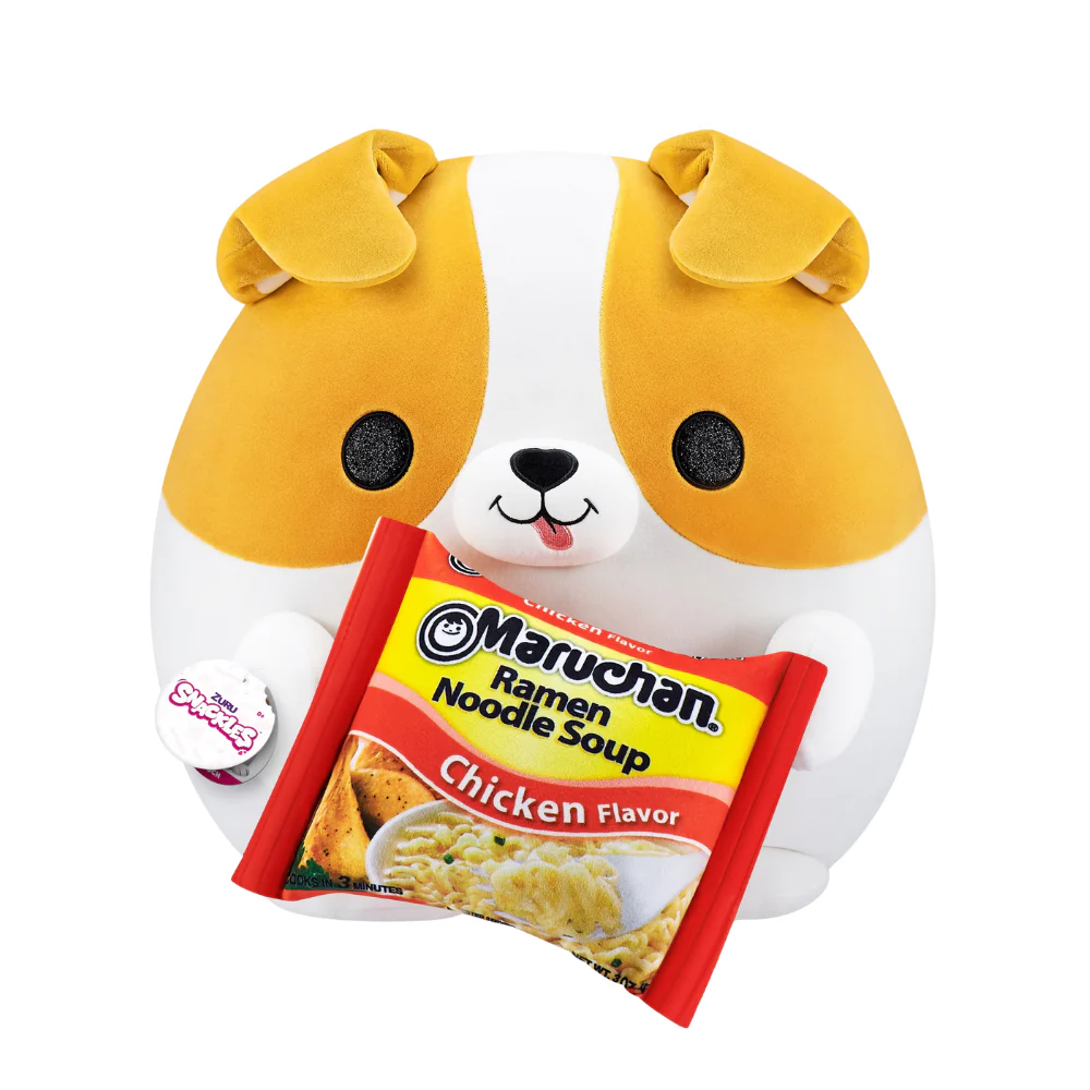 Snackles Corgi Holding Maruchan Ramen 14" Plushie