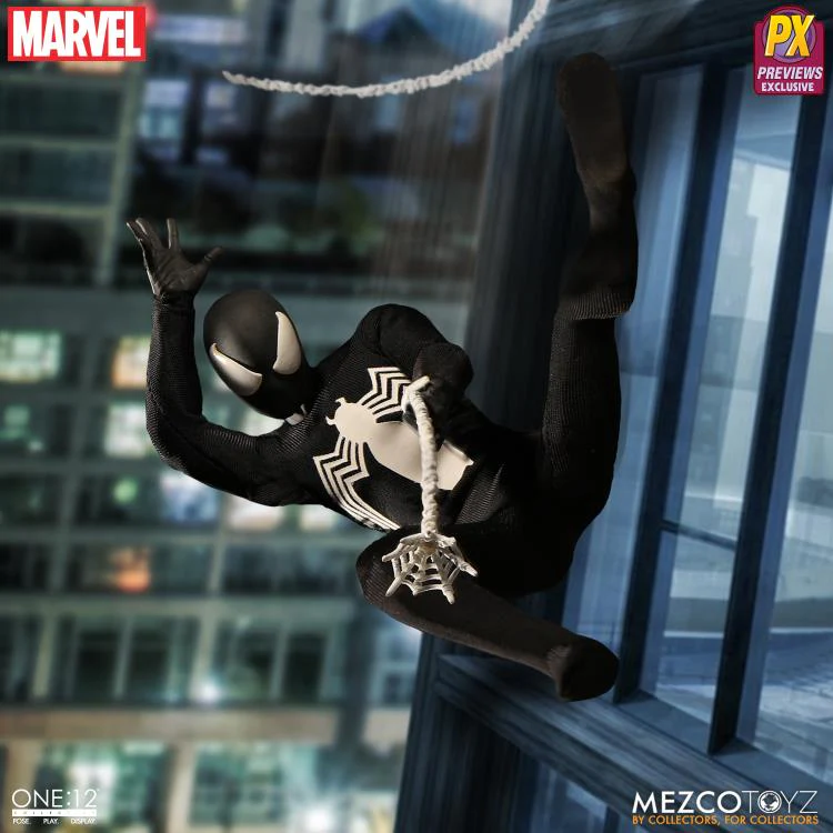 Marvel Spider Man Black Version 1/12 Scale Collective PX Figure by Mezco - Image 5