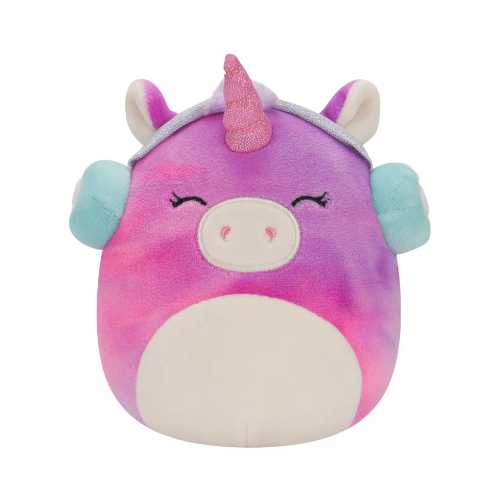 Squishmallow 5" Lola the Tie-Dye Unicorn with Headphones Plush Toy
