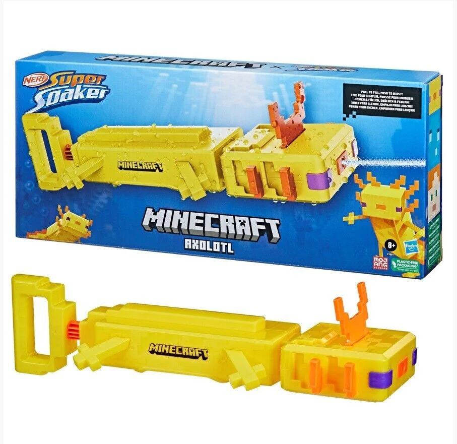 Minecraft Axolotl Nerf Super Soaker Water Blaster by Hasbro - Image 2