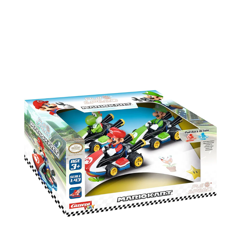 Super Mario MARIO KART PULL N SPEED TRIPLE PACK By Carrera