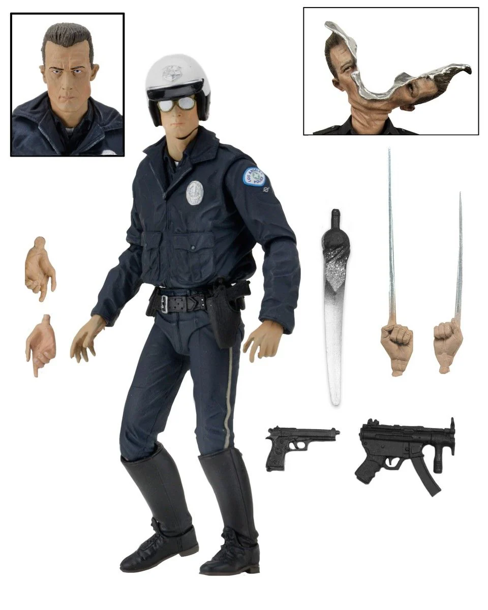 TERMINATOR 2: JUDGMENT DAY - ULTIMATE T-1000 MOTORCYCLE COP ACTION FIGURE BY NECA - Image 6