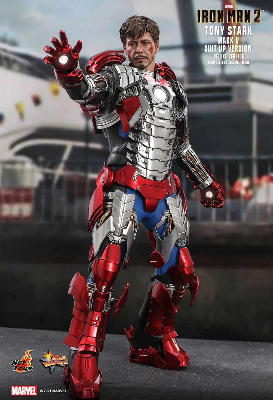 Marvel IRON MAN 2 Tony Stark (Mark V Suit Up) Deluxe 1:6 Action Figure By Iron Studios - Image 3