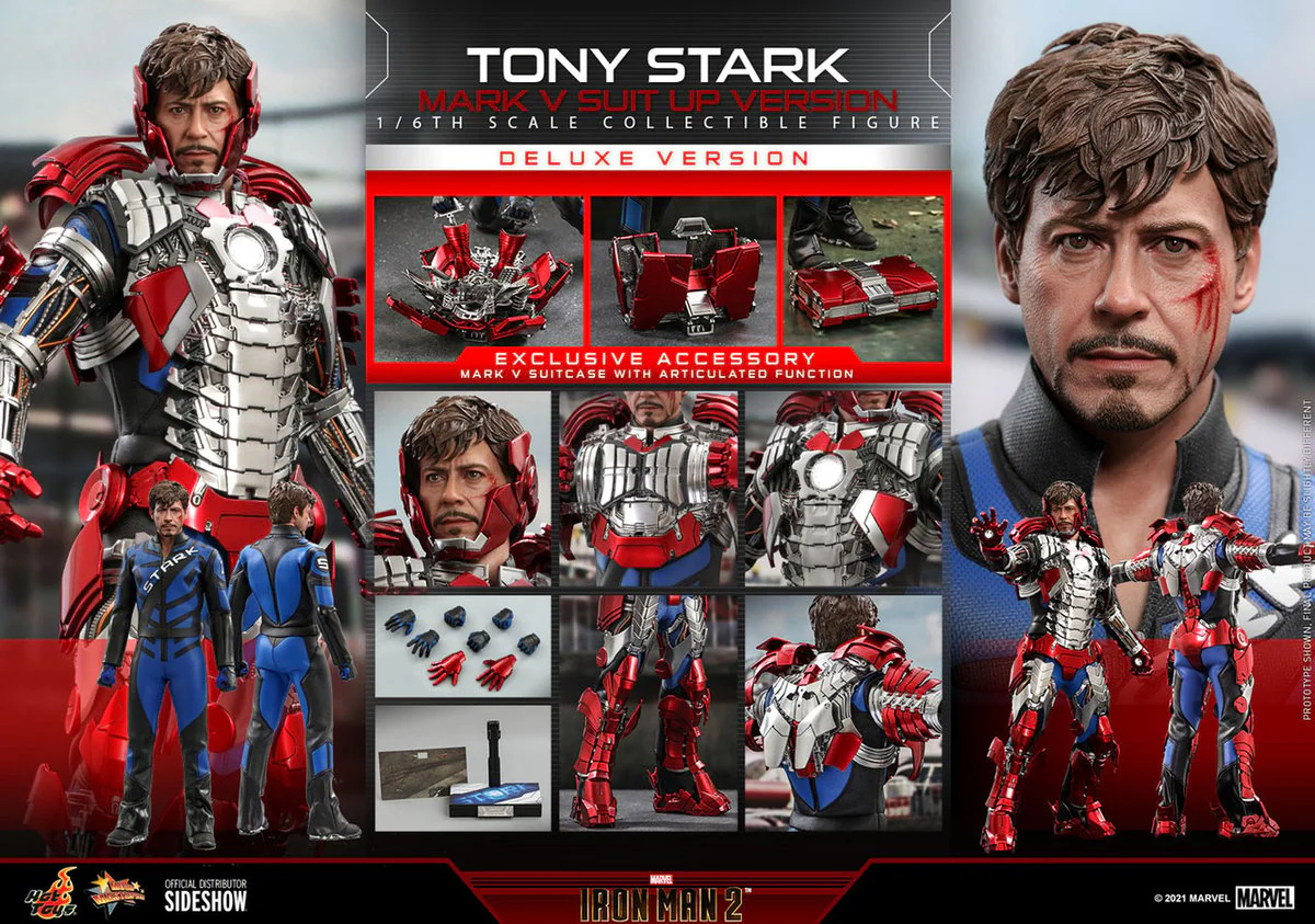 Marvel IRON MAN 2 Tony Stark (Mark V Suit Up) Deluxe 1:6 Action Figure By Iron Studios - Image 7