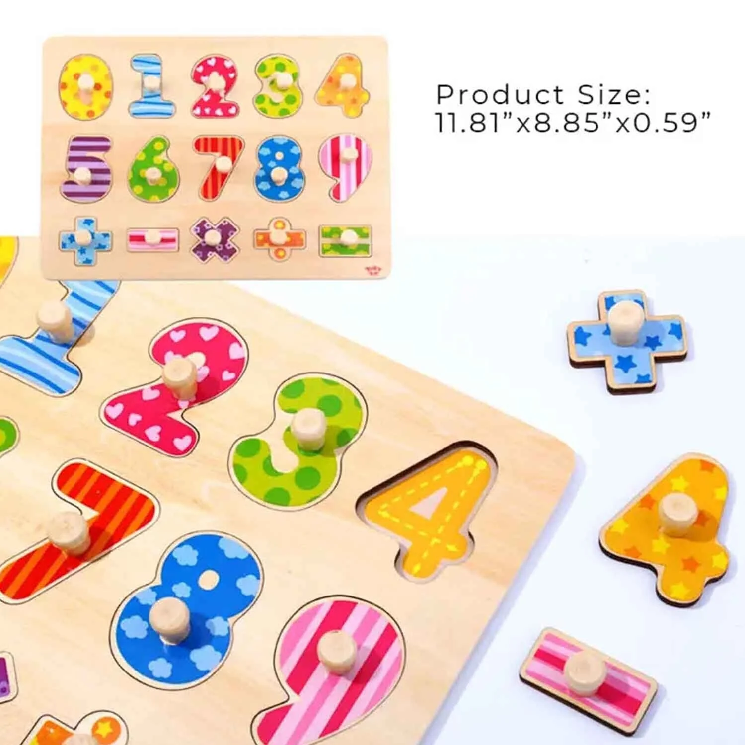 Tooky Toy Number Peg Puzzle Play Set - Image 2