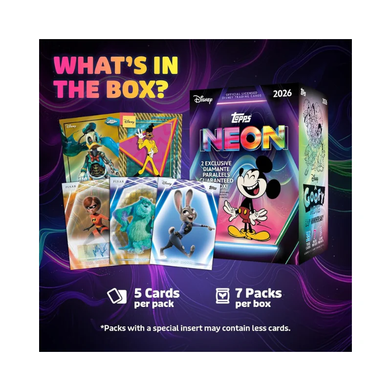 Topps Disney Neon Value 2026 (1 Single Pack) - Image 9