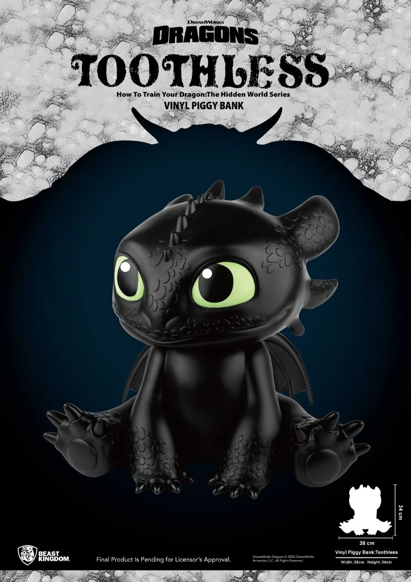 How to Train Your Dragon Toothless Vinyl Piggy Bank by Beast Kingdom (VBP-010) - Image 2