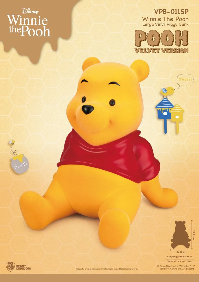 Winnie The Pooh Large Vinyl Piggy Bank: Pooh-Velvet version By Beast Kingdom (VPB-011SP) - Image 2