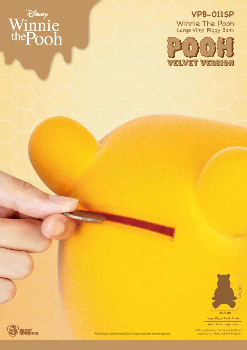 Winnie The Pooh Large Vinyl Piggy Bank: Pooh-Velvet version By Beast Kingdom (VPB-011SP) - Image 5