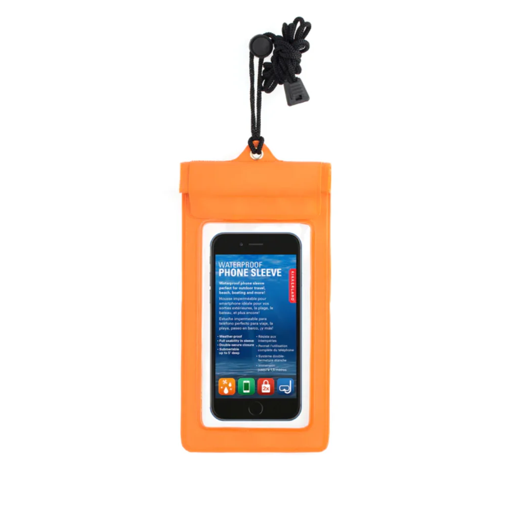 Orange Waterproof Phone Sleeve by Kikkerland