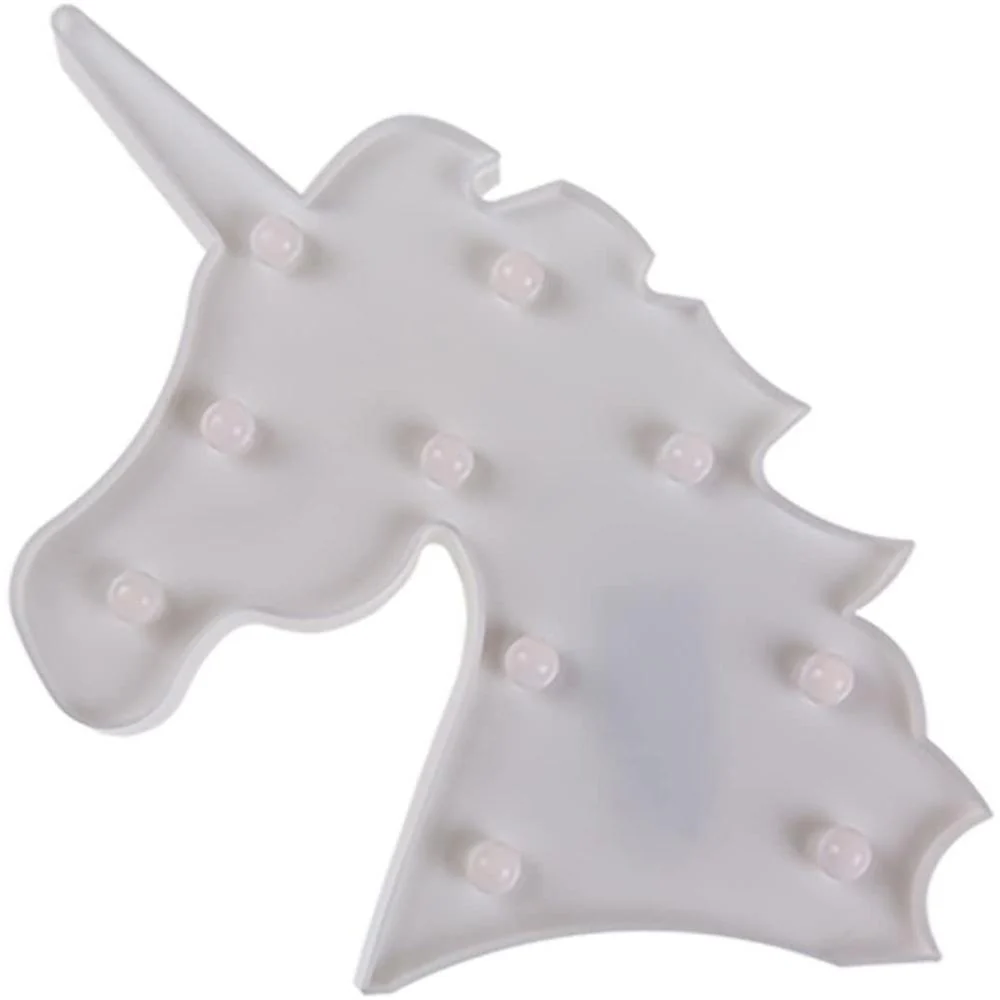 White unicorn head with 10 warmwhite LED
