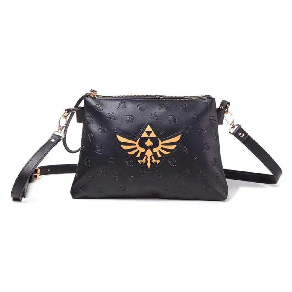 Zelda - AOP With Gold Print Hyrule Logo Ladies Shoulderbag