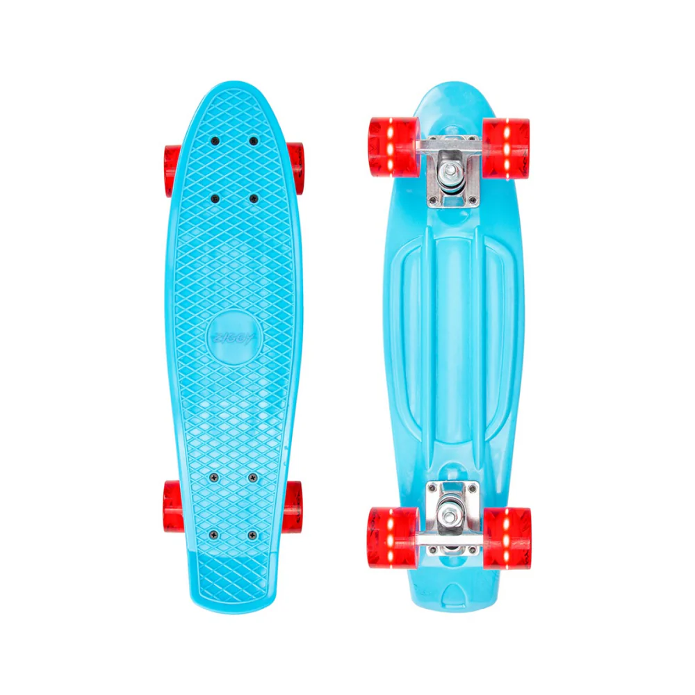 Ziggy - Skateboard Mini Cruiser W/ LED Wheels 22" - Blue