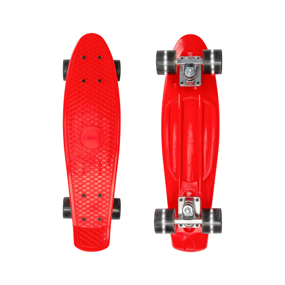 Ziggy - Skateboard Mini Cruiser W/ LED Wheels 22" - Red